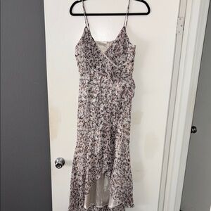 Express Cream and Black High Low Dress